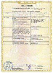 Приложение к сертификату на соответствие продукции требованиям ТР ТС 010/2011 О безопасности машин и оборудования