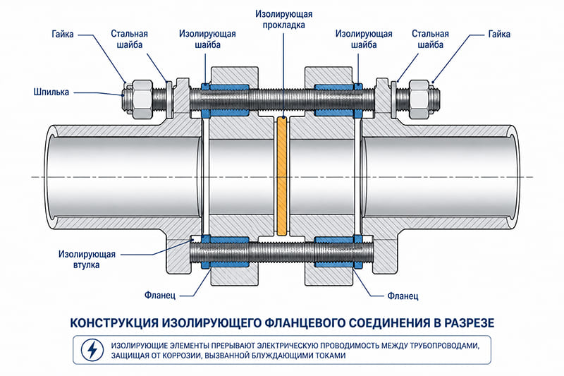 Покомпонентный разрез ИФС с указанием всех элементов